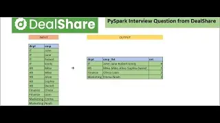 Write a pyspark code to get the given output | Data Engineering Interview Question | DealShare