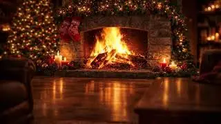 Christmas Sleep Sounds 🎄 Gentle Fireplace Crackling