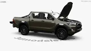 Toyota Hilux Double Cab Invincible with HQ interior and engine 2020 3D model by 3DModels.org