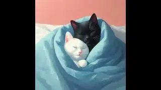 Gary D Lloyd: Two Kitties Sleeping PASTELS