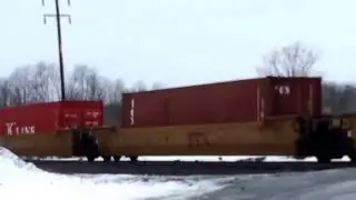 NS Cargo Train on a Rainy day
