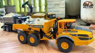 🚧 Realistic RC Construction Teamwork! Huina & Volvo Fix and Load Together