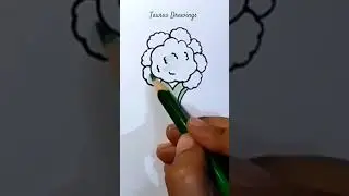Cauliflower Drawing Easy| How To Draw Cauliflower Simple#shorts #drawing #vegetables #taurusdrawings