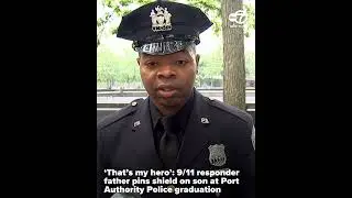 'That's my hero': 9/11 responder father pins shield on son at Port Authority Police graduation
