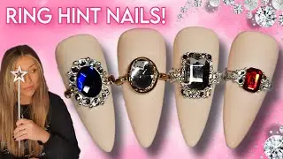 💍 Ring Hint Nails !! Valentine's Jewellery Nail Art ❤️  Easy 3D Bling & Chrome Designs 