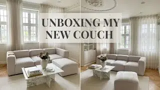 I GOT A NEW COUCH | UNBOXING AND ASSEMBLING MY NEW VELVET SOFA