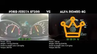 Ford Fiesta ST200 vs Alfa Romeo 4C // 0-100 km/h