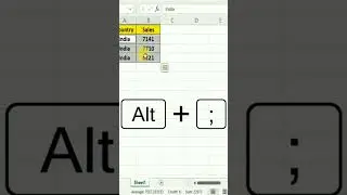 Excel# short tips without using # special keys