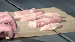 Water-jet cutting chicken