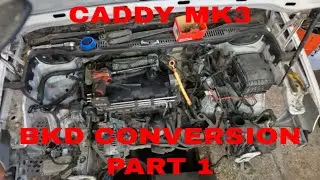 VW BKD Caddy build series 2.0TDI Golf GT engine conversion engine removal Tels garage part 1
