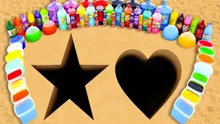 Big Toothpaste Eruption from Star and Heart holes, Balloons Fanta, Mtn Dew, Coca cola vs Mentos