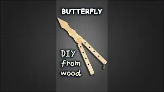 DIY BUTTERFLY KNIFE from wood. How to make Knife from ruler in 10 minutes