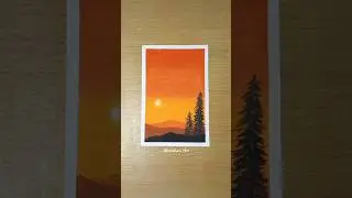 menggambar sunset yang sangat mudah untuk pemula menggunakan oil pastel #art #shorts #drawing