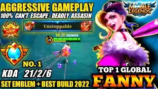 FANNY TOP 1 GLOBAL FREESTYLE GAMEPLAY + SET EMBLEM & BEST BUILD 2022