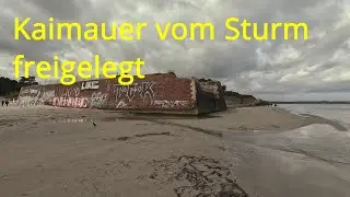 Insel R&uuml;gen: Prora Kaimauer vom Sturm freigelegt