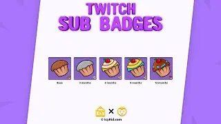 Premium Sub Badges - Cupcakes Premium Sub - PSD - Premium Download