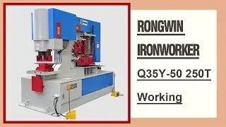 RONGWIN guide you Q35Y-50 250T hydraulic ironworker to cutting punching hole cutting angle steel