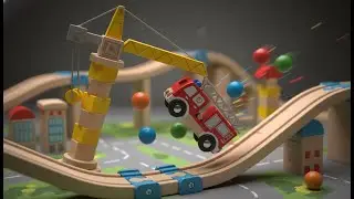 HABA Kullerb&uuml; Mega City Disaster: Fire Truck vs Crane Chain Reaction! Satisfying ASMR Crash