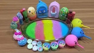 Mixing Random Things into Rainbow Clear Slime !!! SlimeSmoothie Satisfying Slime Videos