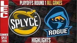 SPY vs RGE Highlights ALL GAMES | LEC Summer 2019 Playoffs Round 1 | Splyce vs Rogue