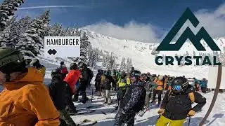 POWDER SKIING @ CRYSTAL MOUNTAIN 2025 - HAMBURGER THE THRONE RUN (WITH MAPS)