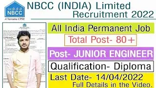 NBCC JE Recruitment 2022 | NBCC JE Vacancy 2022 | NBCC India Limited JE Recruitment 2022 #NBCC_job