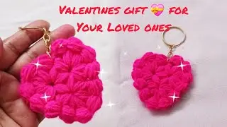 Jasmine Stich Crochet Heart❤️Keychain – Perfect Valentine’s Gift Idea | Easy Crochet Heart Tutorial 