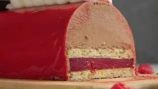 B&ucirc;che chocolat noir et framboise