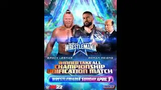 WWE WRESTLEMANIA 38 ROMAN REIGNS VS BROCK LESNAR MOVING MATCH CARD #shorts