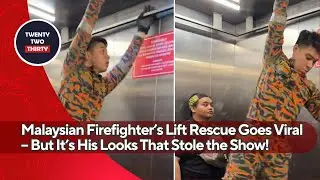 Malaysian Firefighter&rsquo;s Heroic Lift Rescue Goes Viral &ndash; But It&rsquo;s His Looks That Stole the Show!
