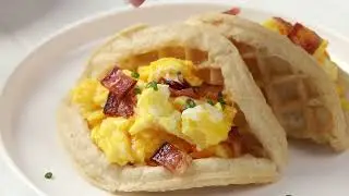 Sweet and Savory Breakfast Waffle Tacos