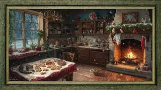 Tv Art Frame, A Small Christmas kitchen | Screensaver | Wallpaper | No Music | 4K