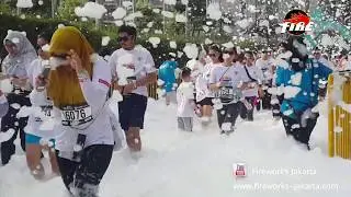 The Color Run CIMB Niaga 2017, Foam Party, Fireworks Jakarta
