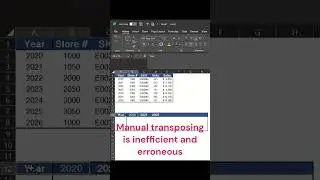 Transpose an array of data in Excel efficiently #ytshorts