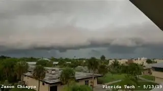 2019 Thunderstorm #1 - Strong Straight-Line Winds & Blinding Rain at Florida Tech (5/13/2019)