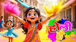 Rangbirangi Holi Aayi | होली आई | 3d Animated Kids Video | Holi Rhymes For Kids | Riya Kids Tv