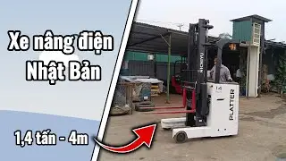 ✅Xe Nâng Điện Nhật Bản 1,4 Tấn Nâng 4m | Vận Hành Êm – Tiết Kiệm – Phù Hợp Kho Hẹp