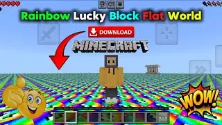🌈 How To Download Rainbow Lucky Block Flat World in Minecraft PE | Colorful Flat World for MCPE 2025