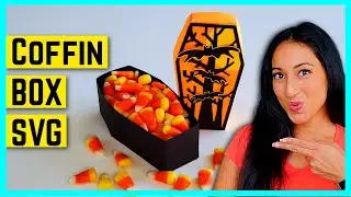 How to make Halloween Coffin Favor Boxes with Cricut | Cricut Halloween Crafts Coffin Treat Boxes