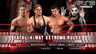 WWE SVR 2010 PS3 - Jack Swagger VS Ted DiBiase VS JBL VS Jeff Hardy - Fatal 4-Way Extreme Rules