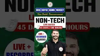 Non-Tech Batch for Nursing Officer | NORCET &bull; RRB &bull; DSSSB | Maths &bull; Reasoning &bull; GK #NonTechBatch