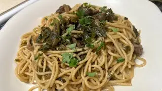 Collard Mushroom Herbal Spaghetti A La Arvy