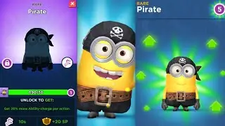 Minion Rush New Costume Pirate Unlock Upgrade Level 5 & Ice Ice Rocket prize pod