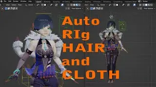 AUTO Hair and Cloth for BLENDER [Yelan from Genshin]