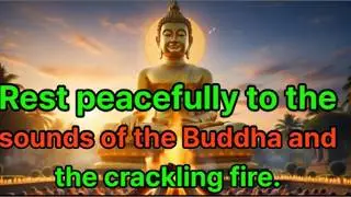 2-Hour Fire Pit Sounds Under Golden Buddha | Relaxation & Meditation Ambience
