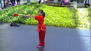 Young boy and girl martial arts at Art Museum