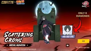 ITACHI ARRIVAL ANIMATION EVENT | STEP UP EVENT FREE FIRE | NEW SCATTERING CROWS EVENT FREE FIRE