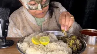 Karele ki bhujia with rice, aalu ki sabzi and 🍋 | Indian simple thali 🇮🇳 | Let&rsquo;s eat with me SM