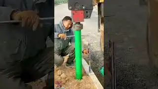 Super strong road fence pile driver #tools #shorts #viral #creative
