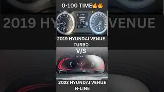 2019 HYUNDAI VENUE TURBO VS 2022 VENUE N LINE | 0-100 TEST #shorts